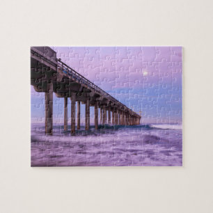 Puzzle Amanecer púrpura sobre el muelle, California