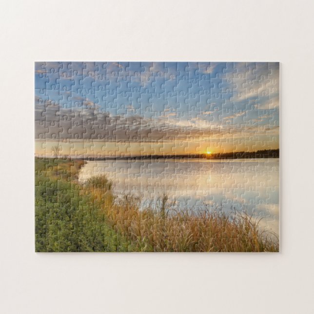 Puzzle Amanecer Sobre Humedales En Arrowwood National (Horizontal)