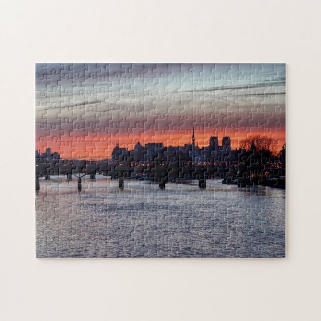 Puzzle Amanecer sobre la Isla de la Ciudad y Notre Dame - (Horizontal)