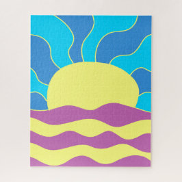 Puzzle Amanecer y olas resumen arte