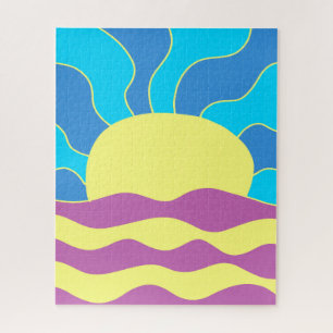 Puzzle Amanecer y olas resumen arte