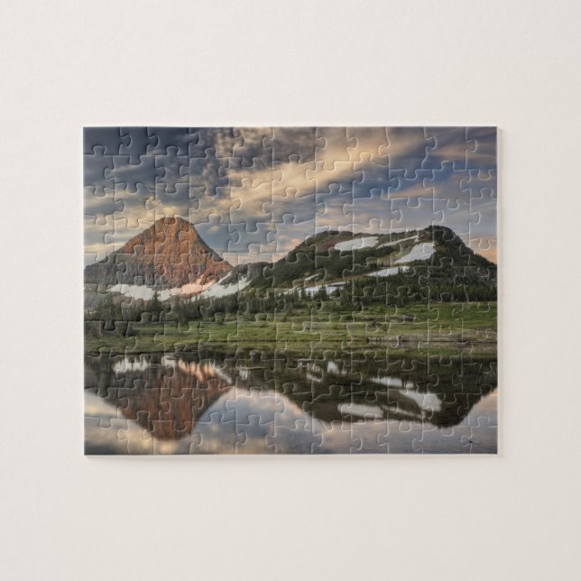 Puzzle Amanecer y reflejo, Parque Nacional Glaciar, (Horizontal)