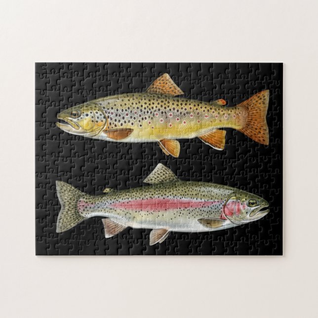 Puzzle Amante de la Pesca – Diseño de Pesca de Trucha (Horizontal)