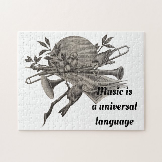 Puzzle Amantes de la música vintage preparan instrumentos (Horizontal)