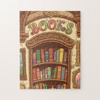 Puzzle Amantes de los libros Estante de libros de dibujos