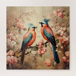 Puzzle Amantes de pájaros vintage lindos