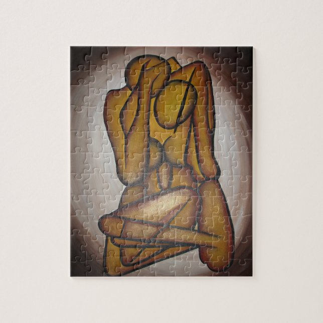 Puzzle Amantes Del Arte Contemporáneo En Ochre Y Brow (Vertical)