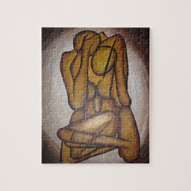 Puzzle Amantes Del Arte Contemporáneo En Ochre Y Brow (Vertical)