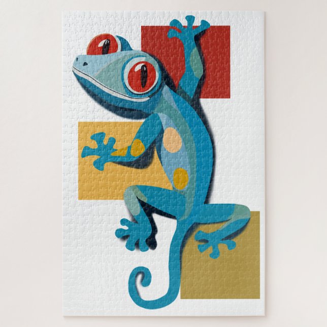 Puzzle Amantes del Reptile Gecko Azul (Vertical)