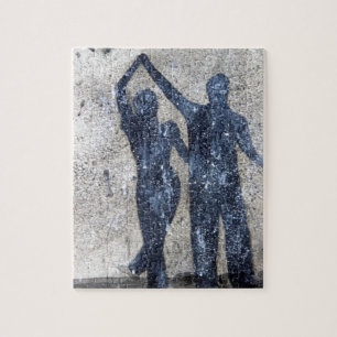 Puzzle Amantes que bailan en lluvia