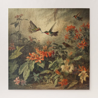 Puzzle Amantes y flores de la escena botánica vintage