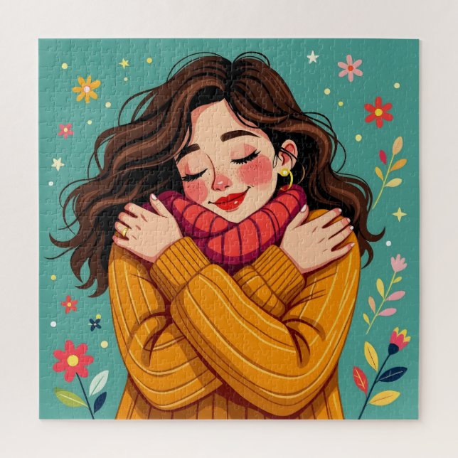 Puzzle Amar a ti mismo | Chica abrazándose (Vertical)