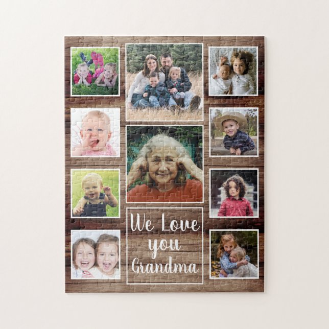Puzzle Amar a tu abuela 10 Madera de Collage de fotos fam (Vertical)