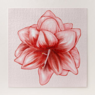 Puzzle Amarilis rosa y blanco ilustrados