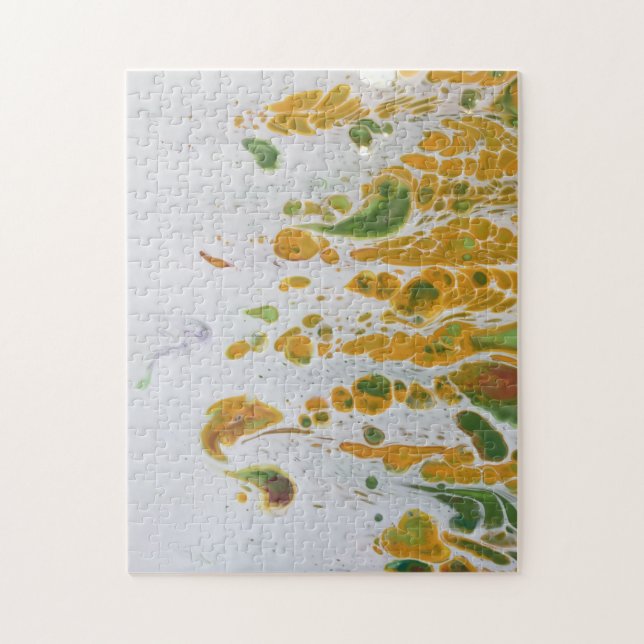 Puzzle Amarillo abstracto, cobre y verde (Vertical)