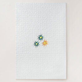 Puzzle Amarillo bananero, verde azul oscuro, decoración