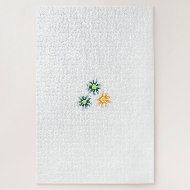 Puzzle Amarillo bananero, verde azul oscuro, decoración (Vertical)