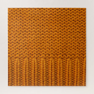 Puzzle Amarillo brillante: textura de punto hecha a mano.