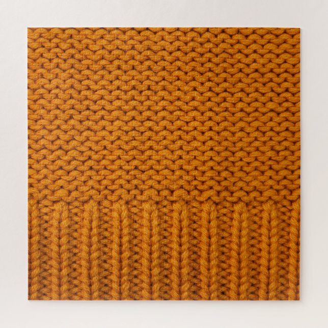 Puzzle Amarillo brillante: textura de punto hecha a mano. (Vertical)