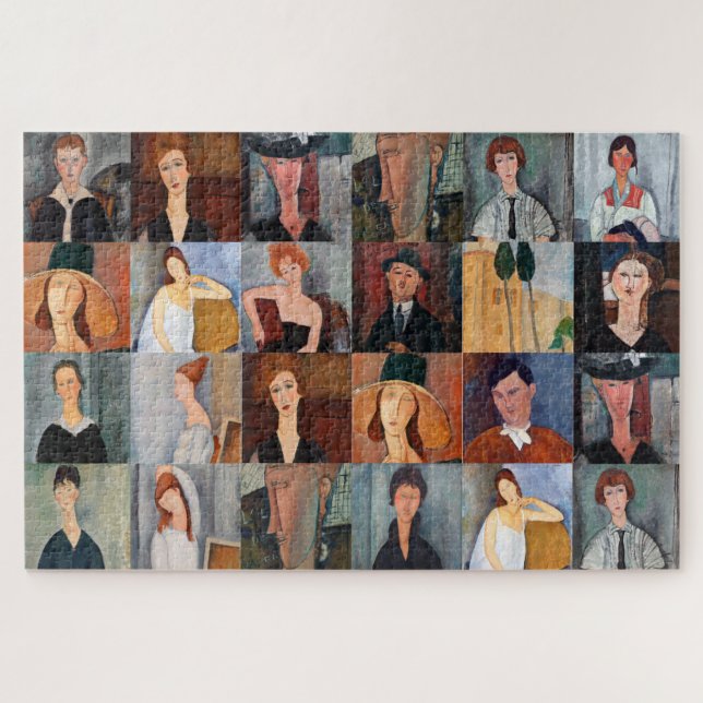 Puzzle Amedeo Modigliani - Collage de obras maestras (Horizontal)