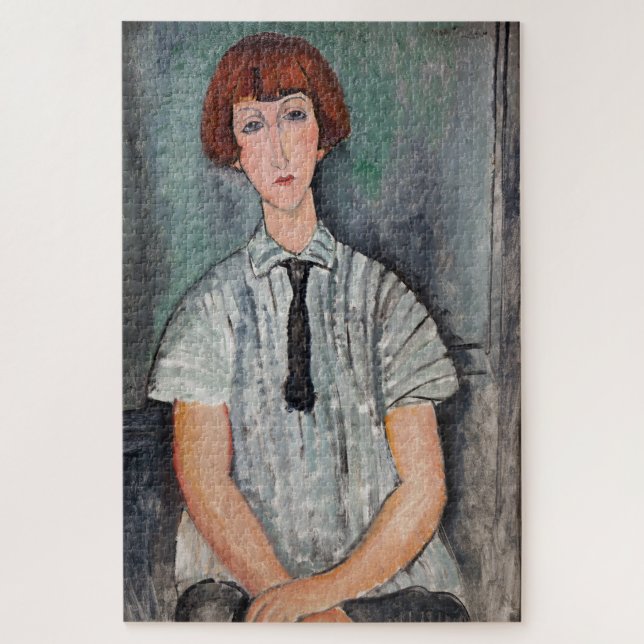 Puzzle Amedeo Modigliani - joven Chica en una casa a raya (Vertical)