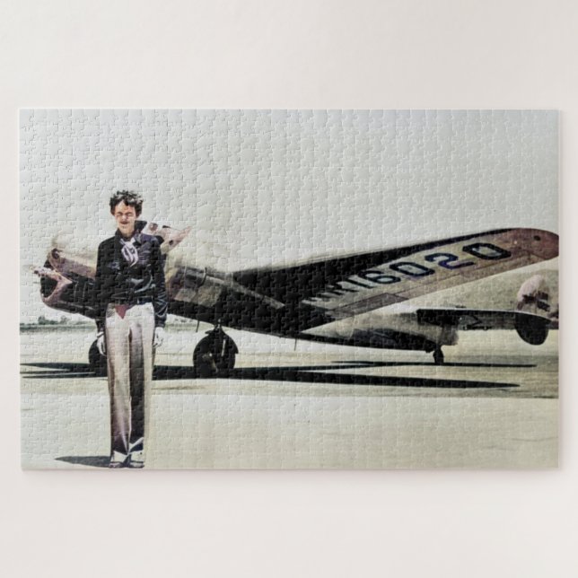 Puzzle Amelia Earhart Lockheed Electra C 1937 Colorizado (Horizontal)