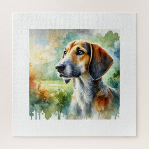 Puzzle American Foxhound in Watercolor 050724AREF115 - Wa