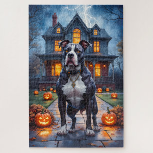 Puzzle American Staffordshire Terrier Gótico Halloween