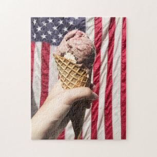 Puzzle Americana - Helado Crema y Bandera