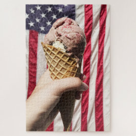 Puzzle Americana - Helado Crema y Bandera