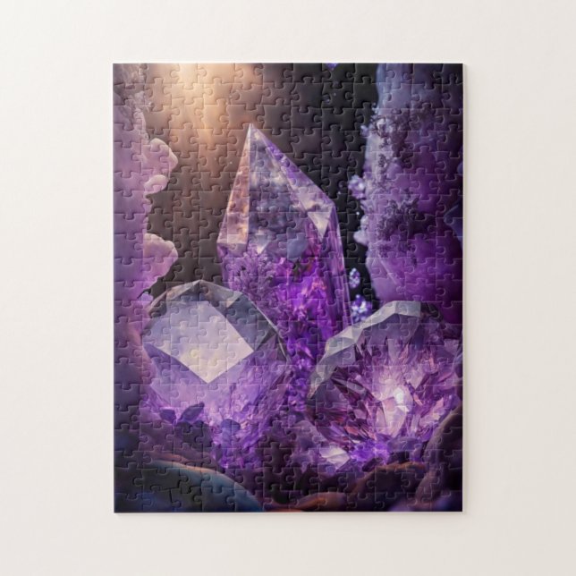 Puzzle Amethyst Jewel Gemstones Cristales Curadores (Vertical)