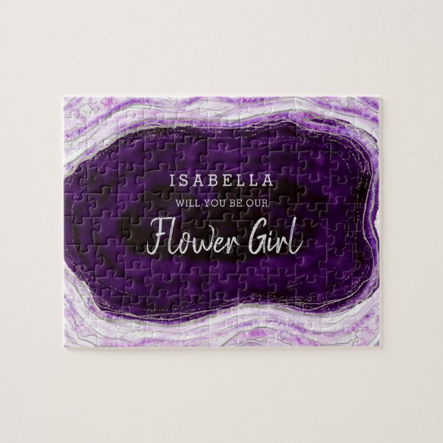 Puzzle Amethyy Purple Geode Be Our Flower Girl Propuesta (Horizontal)