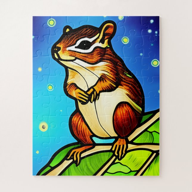 Puzzle Amigo de Chipmunk, malhumorado y juguetón (Vertical)