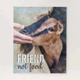 Puzzle Amigo, no comida vegana con foto de cabra linda