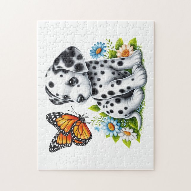 Puzzle Amigos de Cute Dalmatian/Butterfly (Vertical)