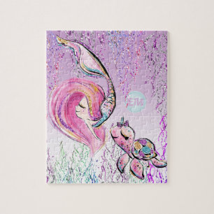 Puzzle Amigos de la sirena y la tortuga marina, añaden Ch