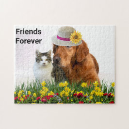Puzzle Amigos para Siempre Mascotas Adorables Gato y Perr