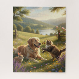 Puzzle Amistad inocente en el abrazo de la naturaleza