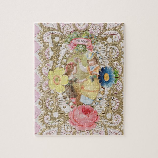 Puzzle Amistad, tarjeta de la tarjeta del día de San (Vertical)