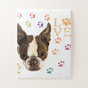 Puzzle Amo a los Mascotas - Cachorro de manzana - Dibujo
