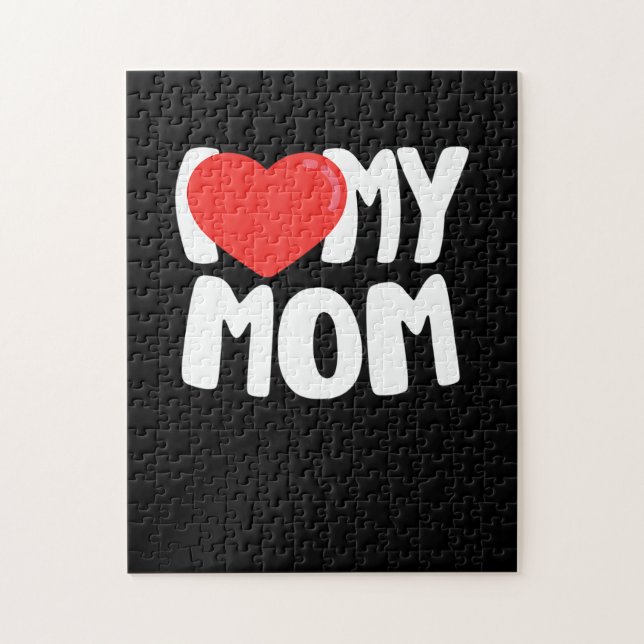 Puzzle Amo a mi mamá TShirt con gran corazón rojo (Vertical)