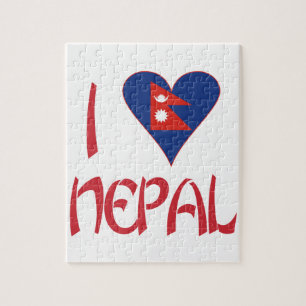 Puzzle Amo (Bandera nepali en forma de corazón) Nepal