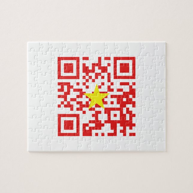 Puzzle Amo código de la bandera QR de Vietnam (Tôi Yêu (Horizontal)