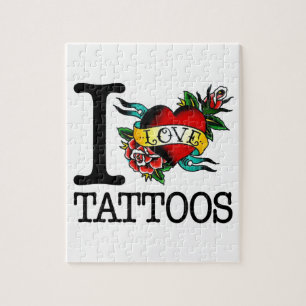 Puzzle amo diseño entintado tatuaje del tat de los