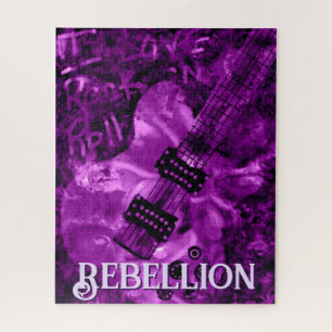 Puzzle Amo Rock 'N Roll Guitarra Eléctrica Personalizada
