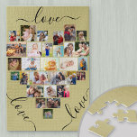 Puzzle Amor Amor Amor Collage de fotos en forma de corazó<br><div class="desc">Crea tu propio Collage de fotos en forma de corazón con 29 de tus fotos favoritas de bodas, fotos familiares, etc. La plantilla de fotos está configurada para que agregue las imágenes trabajando en filas de izquierda a derecha. El collage incluye una variedad de formatos de paisajes, retratos e instagramas...</div>