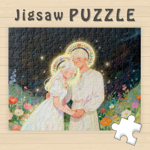 Puzzle Amor de alma gemela romántica hombre y mujer folcl