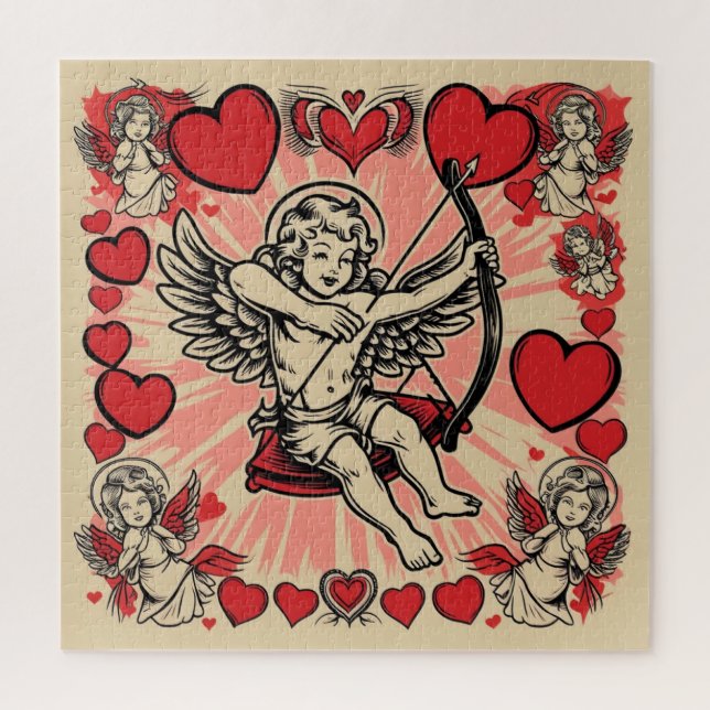 Puzzle amor de cupido vintage (Vertical)