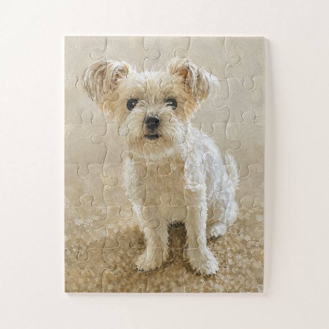 Puzzle Amor de Morkie Sobredimensionado (Vertical)