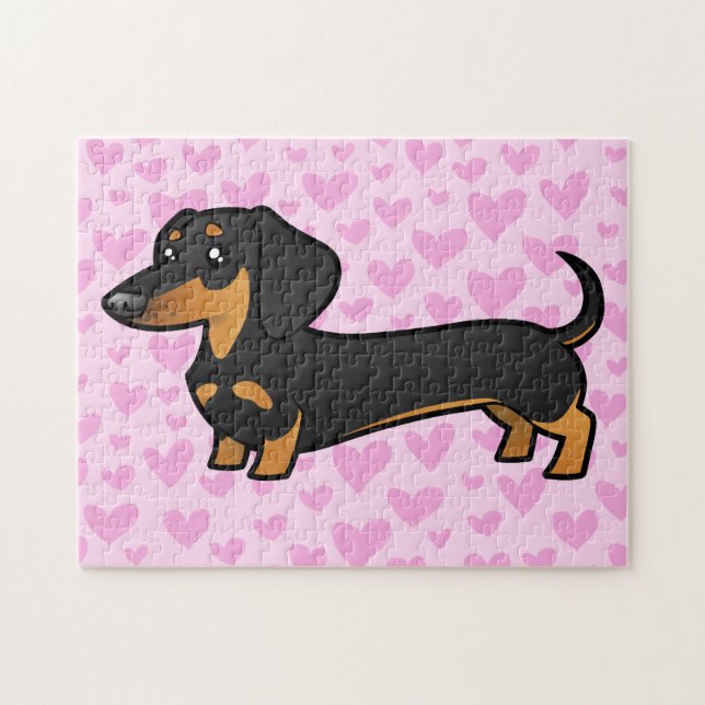 Puzzle Amor del Dachshund (capa lisa) (Horizontal)